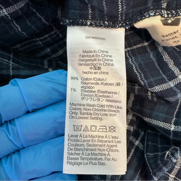 Madewell Anaya Blue Plaid Ruffle Blue Plaid Mini Dress Women Size XL - Picture 8 of 11